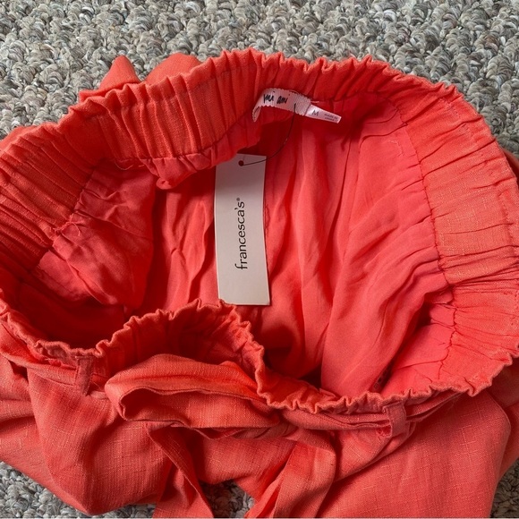 Francesca's Tie Front Elastic Waist Lined High Rise Shorts Coral Size Medium NWT - Picture 7 of 12